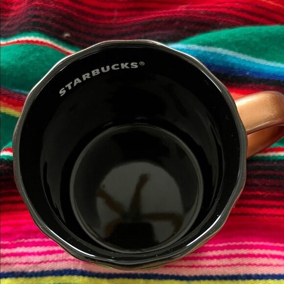 2024 14 oz Mug Starbucks Diagonal Twist Bronze Glitter Gold & Black - Picture 4 of 4
